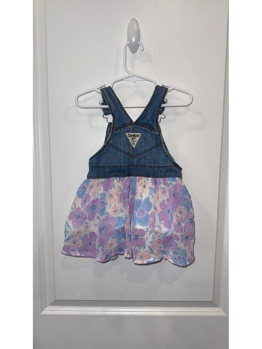 OshKosh B'gosh Baby Girl Denim and Floral Dress, Size 12-18 Months